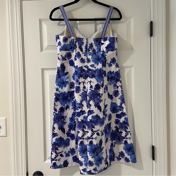 Women's Floral Blue and White Dress by R&K Originals Size 8 - Picture 2 of 10